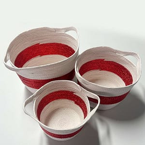 Barbados - Natural and Red Stripe Basket