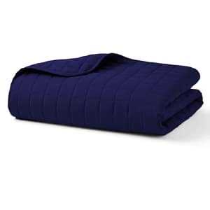 Navy Blue Quilted Blanket
