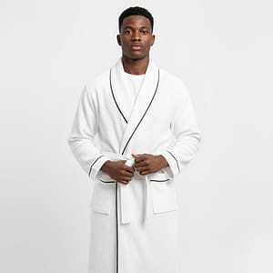 White Pineapply Cotton Bathrobe