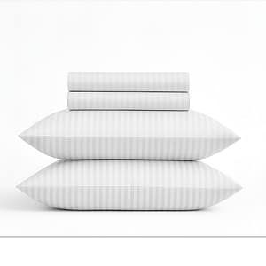 Signature Collection: 1200TC Egyptian Cotton Sateen Bedding – Stripe White
